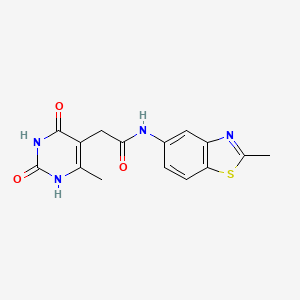 molecular formula C15H14N4O3S B2676443 2-(6-甲基-2,4-二氧代-1,2,3,4-四氢嘧啶-5-基)-N-(2-甲基苯并[d]噻唑-5-基)乙酰胺 CAS No. 1171555-93-3
