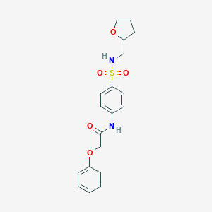 molecular formula C19H22N2O5S B267645 2-phenoxy-N-(4-{[(tetrahydro-2-furanylmethyl)amino]sulfonyl}phenyl)acetamide 