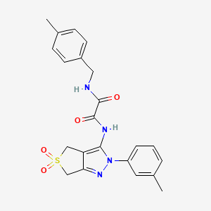molecular formula C22H22N4O4S B2676455 N1-(5,5-二氧代-2-(间甲苯基)-4,6-二氢-2H-噻吩[3,4-c]嘧啶-3-基)-N2-(4-甲基苄基)草酰胺 CAS No. 899994-80-0
