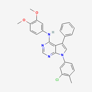 molecular formula C27H23ClN4O2 B2676456 7-(3-chloro-4-methylphenyl)-N-(3,4-dimethoxyphenyl)-5-phenyl-7H-pyrrolo[2,3-d]pyrimidin-4-amine CAS No. 477230-45-8