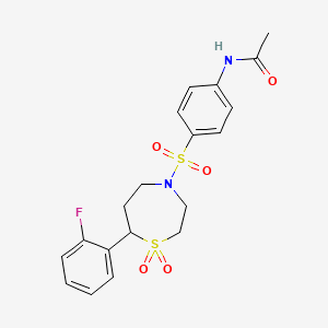N-(4-((7-(2-fluorophenyl)-1,1-dioxido-1,4-thiazepan-4-yl)sulfonyl)phenyl)acetamide