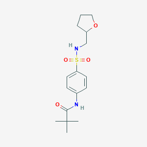molecular formula C16H24N2O4S B267646 2,2-dimethyl-N-(4-{[(tetrahydro-2-furanylmethyl)amino]sulfonyl}phenyl)propanamide 
