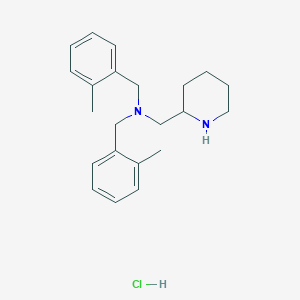 molecular formula C22H31ClN2 B2676465 N,N-Bis(2-methylbenzyl)-1-(piperidin-2-yl)methanamine hydrochloride CAS No. 1289386-00-0