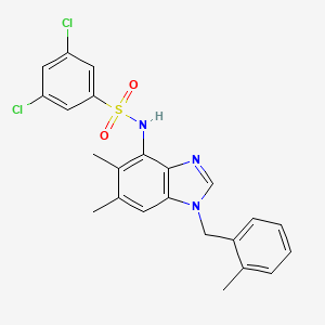 3,5-dichloro-N-[5,6-dimethyl-1-(2-methylbenzyl)-1H-1,3-benzimidazol-4-yl]benzenesulfonamide