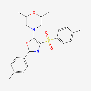 molecular formula C23H26N2O4S B2676469 2,6-二甲基-4-(2-(对甲苯基)-4-对甲苯磺酰氧杂唑-5-基)吗啉 CAS No. 862738-31-6