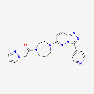 molecular formula C20H21N9O B2676470 2-Pyrazol-1-yl-1-[4-(3-pyridin-4-yl-[1,2,4]triazolo[4,3-b]pyridazin-6-yl)-1,4-diazepan-1-yl]ethanone CAS No. 2380183-51-5
