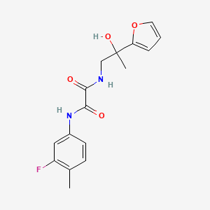 molecular formula C16H17FN2O4 B2676474 N1-(3-fluoro-4-methylphenyl)-N2-(2-(furan-2-yl)-2-hydroxypropyl)oxalamide CAS No. 1396790-95-6