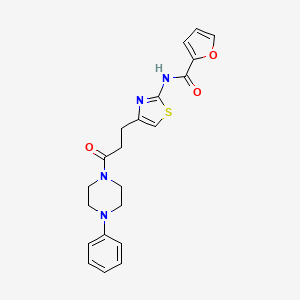 N-(4-(3-oxo-3-(4-phenylpiperazin-1-yl)propyl)thiazol-2-yl)furan-2-carboxamide