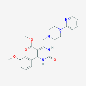 molecular formula C23H27N5O4 B2676487 Methyl 4-(3-methoxyphenyl)-2-oxo-6-{[4-(pyridin-2-yl)piperazin-1-yl]methyl}-1,2,3,4-tetrahydropyrimidine-5-carboxylate CAS No. 1252855-40-5