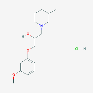 molecular formula C16H26ClNO3 B2676492 1-(3-甲氧基苯氧基)-3-(3-甲基哌嗪-1-基)丙醇盐酸盐 CAS No. 473567-38-3