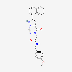 molecular formula C25H21N5O3 B2676503 N-[(4-methoxyphenyl)methyl]-2-[2-(naphthalen-1-yl)-4-oxo-4H,5H-pyrazolo[1,5-d][1,2,4]triazin-5-yl]acetamide CAS No. 1326924-12-2