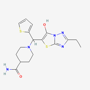 1-((2-Ethyl-6-hydroxythiazolo[3,2-b][1,2,4]triazol-5-yl)(thiophen-2-yl)methyl)piperidine-4-carboxamide