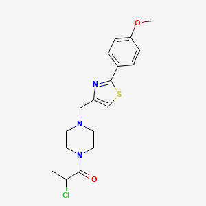 2-Chloro-1-[4-[[2-(4-methoxyphenyl)-1,3-thiazol-4-yl]methyl]piperazin-1-yl]propan-1-one