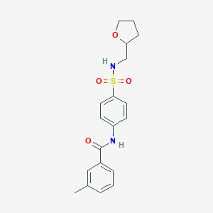 molecular formula C19H22N2O4S B267651 3-methyl-N-(4-{[(tetrahydro-2-furanylmethyl)amino]sulfonyl}phenyl)benzamide 