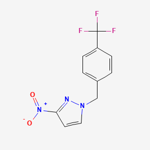 molecular formula C11H8F3N3O2 B2676519 3-Nitro-1-{[4-(trifluoromethyl)phenyl]methyl}-1H-pyrazole CAS No. 1240579-25-2