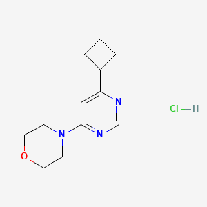 molecular formula C12H18ClN3O B2676520 4-(6-Cyclobutylpyrimidin-4-yl)morpholine hydrochloride CAS No. 2034352-27-5