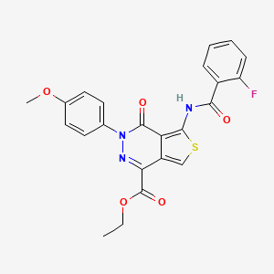 molecular formula C23H18FN3O5S B2676526 Ethyl 5-(2-fluorobenzamido)-3-(4-methoxyphenyl)-4-oxo-3,4-dihydrothieno[3,4-d]pyridazine-1-carboxylate CAS No. 851951-93-4