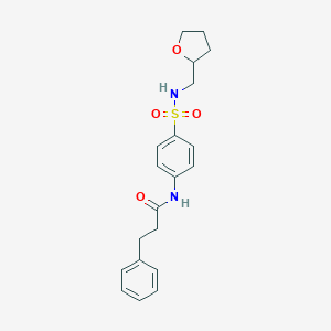 molecular formula C20H24N2O4S B267653 3-phenyl-N-(4-{[(tetrahydro-2-furanylmethyl)amino]sulfonyl}phenyl)propanamide 