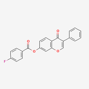 molecular formula C22H13FO4 B2676542 4-oxo-3-phenyl-4H-chromen-7-yl 4-fluorobenzoate CAS No. 449739-61-1