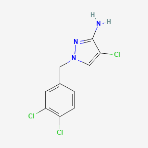molecular formula C10H8Cl3N3 B2676544 4-氯-1-(3,4-二氯苯甲基)-1H-吡唑-3-胺 CAS No. 1001519-30-7