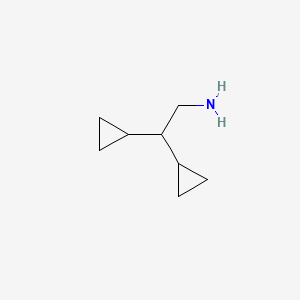 molecular formula C8H15N B2676547 2,2-二环丙基乙胺 CAS No. 142913-40-4
