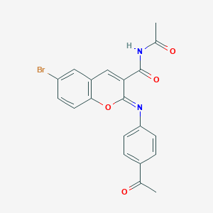 (2Z)-N-acetyl-2-[(4-acetylphenyl)imino]-6-bromo-2H-chromene-3-carboxamide