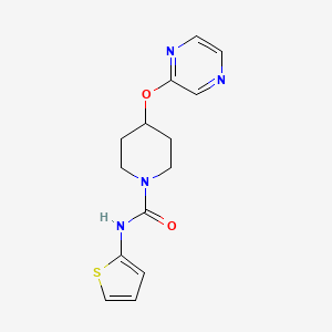 molecular formula C14H16N4O2S B2676560 4-(吡啶-2-氧基)-N-(噻吩-2-基)哌啶-1-甲酰胺 CAS No. 1448064-21-8