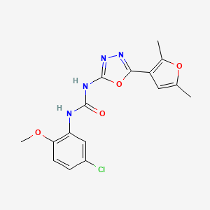 molecular formula C16H15ClN4O4 B2676571 1-(5-Chloro-2-methoxyphenyl)-3-(5-(2,5-dimethylfuran-3-yl)-1,3,4-oxadiazol-2-yl)urea CAS No. 1286697-54-8