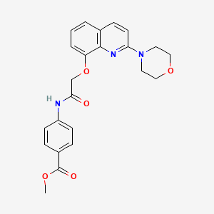 molecular formula C23H23N3O5 B2676574 Methyl 4-(2-((2-morpholinoquinolin-8-yl)oxy)acetamido)benzoate CAS No. 941954-31-0