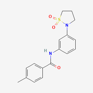 N-(3-(1,1-dioxidoisothiazolidin-2-yl)phenyl)-4-methylbenzamide