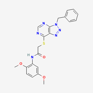 molecular formula C21H20N6O3S B2676591 2-((3-benzyl-3H-[1,2,3]triazolo[4,5-d]pyrimidin-7-yl)thio)-N-(2,5-dimethoxyphenyl)acetamide CAS No. 863452-87-3