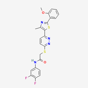 N-(3,4-difluorophenyl)-2-((6-(2-(2-methoxyphenyl)-4-methylthiazol-5-yl)pyridazin-3-yl)thio)acetamide