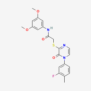 N-(3,5-dimethoxyphenyl)-2-((4-(3-fluoro-4-methylphenyl)-3-oxo-3,4-dihydropyrazin-2-yl)thio)acetamide