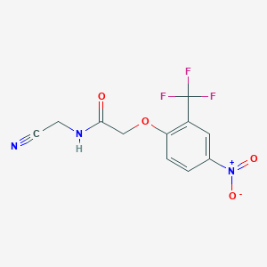 molecular formula C11H8F3N3O4 B2676605 N-(cyanomethyl)-2-[4-nitro-2-(trifluoromethyl)phenoxy]acetamide CAS No. 1355802-28-6