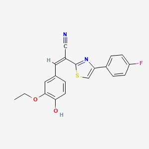 molecular formula C20H15FN2O2S B2676619 (Z)-3-(3-乙氧-4-羟基苯基)-2-(4-(4-氟苯基)噻唑-2-基)丙烯腈 CAS No. 476671-27-9