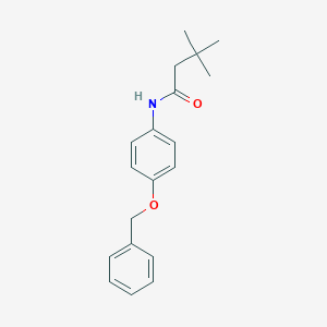 molecular formula C19H23NO2 B267662 N-[4-(benzyloxy)phenyl]-3,3-dimethylbutanamide 