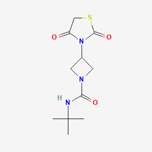 molecular formula C11H17N3O3S B2676621 N-(tert-butyl)-3-(2,4-dioxothiazolidin-3-yl)azetidine-1-carboxamide CAS No. 2034315-37-0