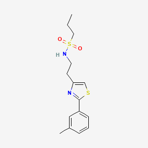 molecular formula C15H20N2O2S2 B2676626 N-(2-(2-(间甲苯)噻唑-4-基)乙基)丙烷-1-磺酰胺 CAS No. 896608-77-8