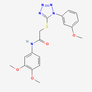 B2676627 N-(3,4-dimethoxyphenyl)-2-[1-(3-methoxyphenyl)tetrazol-5-yl]sulfanylacetamide CAS No. 893781-33-4
