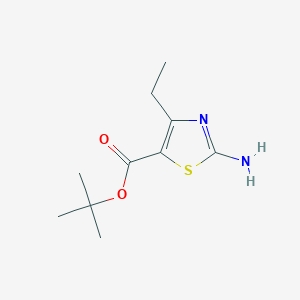 molecular formula C10H16N2O2S B2676630 Tert-butyl 2-amino-4-ethyl-1,3-thiazole-5-carboxylate CAS No. 2248321-59-5