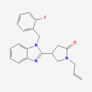 molecular formula C21H20FN3O B2676632 1-烯丙基-4-(1-(2-氟苯甲基)-1H-苯并[2,3-d]咪唑-2-基)吡咯烷-2-酮 CAS No. 874639-57-3