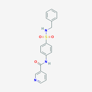 molecular formula C19H17N3O3S B267664 N-{4-[(benzylamino)sulfonyl]phenyl}nicotinamide 