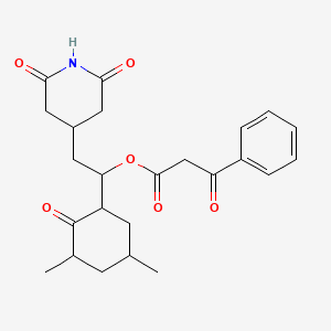 molecular formula C24H29NO6 B2676645 1-(3,5-Dimethyl-2-oxocyclohexyl)-2-(2,6-dioxopiperidin-4-yl)ethyl 3-oxo-3-phenylpropanoate CAS No. 1472612-39-7