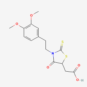 2-(3-(3,4-Dimethoxyphenethyl)-4-oxo-2-thioxothiazolidin-5-yl)acetic acid