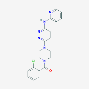 molecular formula C20H19ClN6O B2676649 (2-氯苯基)(4-(6-(吡啶-2-基氨基)吡啶并[3,4-d]嘧啶-3-基)哌嗪-1-基)甲酮 CAS No. 1021073-15-3