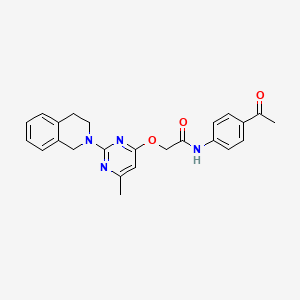 N-(4-acetylphenyl)-2-((2-(3,4-dihydroisoquinolin-2(1H)-yl)-6-methylpyrimidin-4-yl)oxy)acetamide