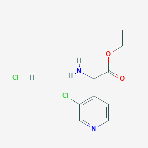 molecular formula C9H12Cl2N2O2 B2676653 盐酸乙酸2-氨基-2-(3-氯吡啶-4-基) CAS No. 1956319-58-6