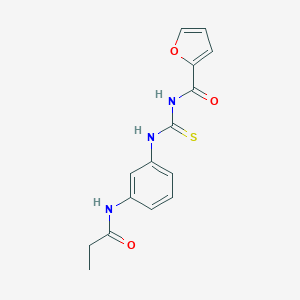 molecular formula C15H15N3O3S B267666 N-(3-{[(2-furoylamino)carbothioyl]amino}phenyl)propanamide 