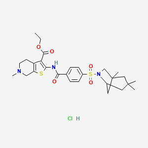 Ethyl 6-methyl-2-(4-((1,3,3-trimethyl-6-azabicyclo[3.2.1]octan-6-yl)sulfonyl)benzamido)-4,5,6,7-tetrahydrothieno[2,3-c]pyridine-3-carboxylate hydrochloride