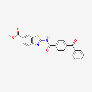molecular formula C23H16N2O4S B2676661 甲酸甲酯2-(4-苯甲酰苯甲酰胺)苯并[d]噻唑-6-羧酸酯 CAS No. 887902-67-2